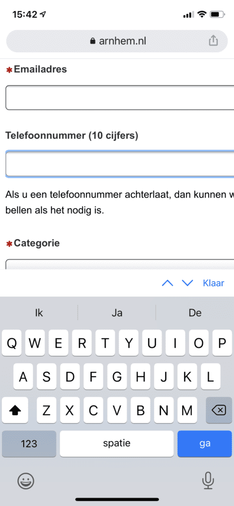qwerty toetsenbord telefoonnummerveld